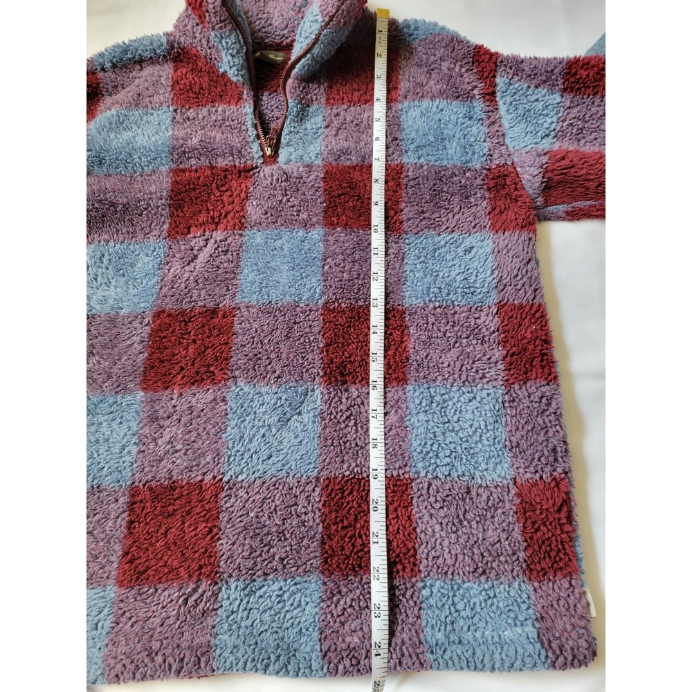 Eddie Bauer Fleece Jacket Womens Blue Purple Burgundy 1/4 Zip Pullover Fuzzy M - Picture 12 of 14